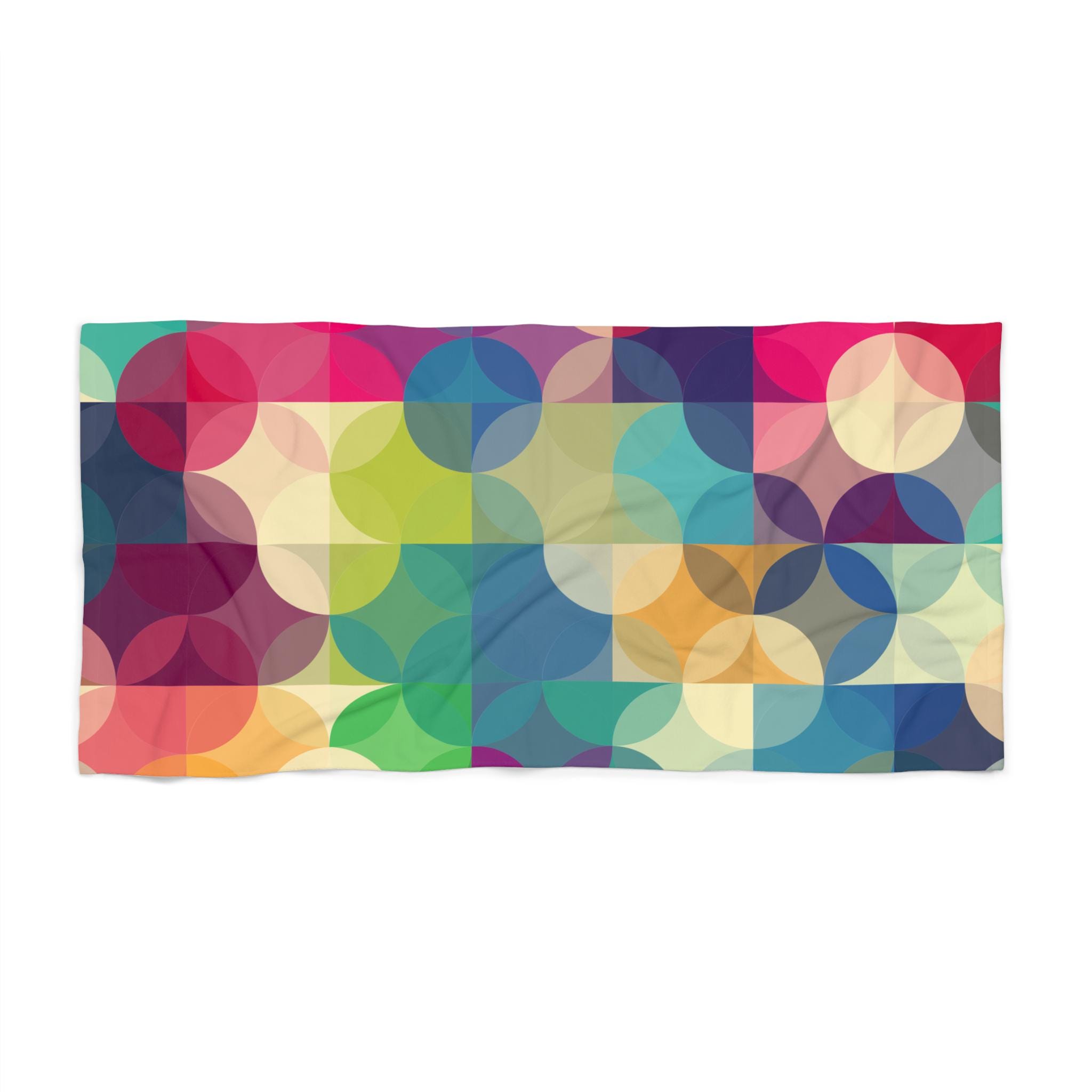 鮮やかなビーチタオル、幾何学模様のサマータオル、万華鏡のプール