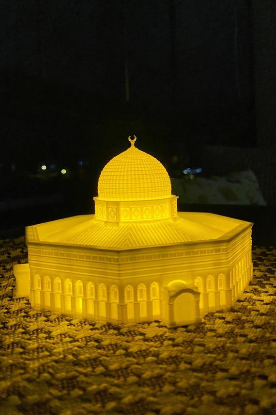 Masjid al-Aqsa Ramadan Decor, Arabic Islamic, Tealight Candle Illuminated Islamic Decorative Object, Religious Gifts