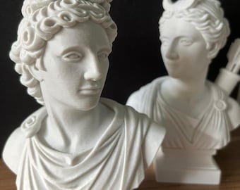 アポロとアルテミス・ダイアナ 2点セット 装飾胸像 ギリシャ神話 彫刻