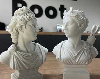 アポロとアルテミス・ダイアナ 2点セット 装飾胸像 ギリシャ神話 彫刻