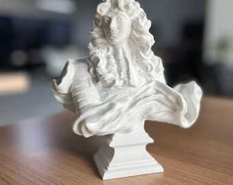 Louis XIV Bust: French King Decorative Statue, 7 inch