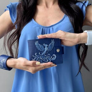 Phoenix Damen Leder Geldbörse Niedliche minimalistische Brieftasche Frauen Niedliche Visitenkartenhalter Brieftasche Leder Münze Geldbörse Frauen Geburtstagsgeschenke für sie
