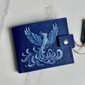 Cartera de cuero para mujer Phoenix Linda cartera minimalista para mujer Linda cartera porta tarjetas de presentación Monedero de cuero para mujer Regalos de cumpleaños para ella