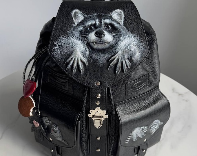 Led Raccoon Backpack Raccoon Womens Leather Backpack Leather Backpack Purse Women Leather ...