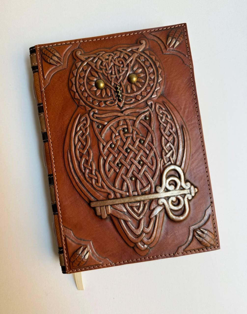 Owl leather journal notebook cover Blank hardcover book Hardcover refillable journal Luxury travel j