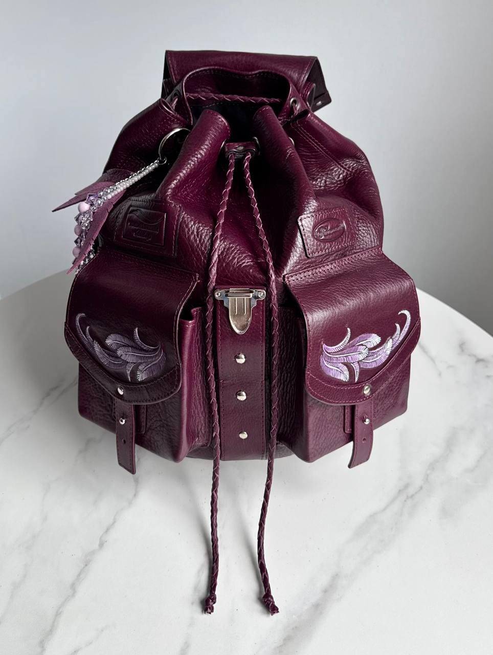 Phoenix Womens Leather Backpack Purple Leather Backpack Purse Women ...