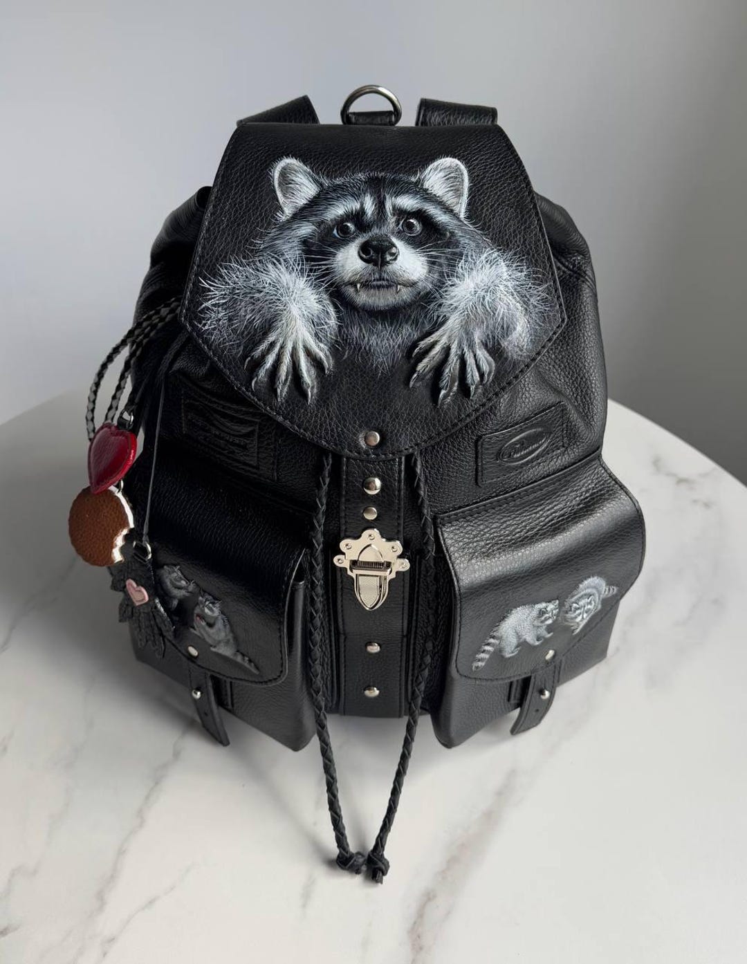 Led Raccoon Backpack Raccoon Womens Leather Backpack Leather Backpack Purse Women Leather ...
