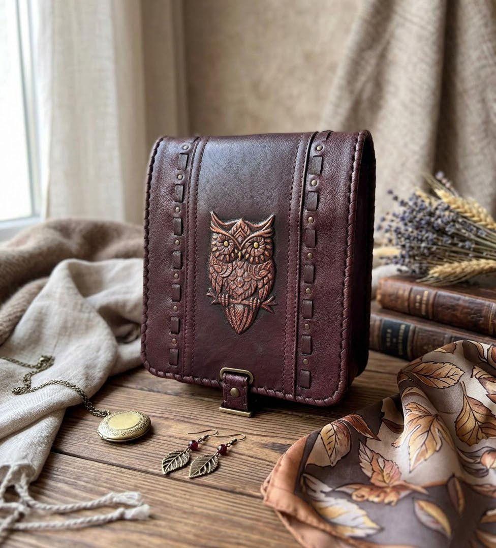 Owl colorful leather bag for women Small leather crossbody bags for women Small leather cross body p