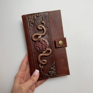 Cartera de mujer con diseño de serpiente Cartera de piel grabada para mujer Bonita cartera minimalista para mujer Tarjetero Tarjetero Cartera tarjetero