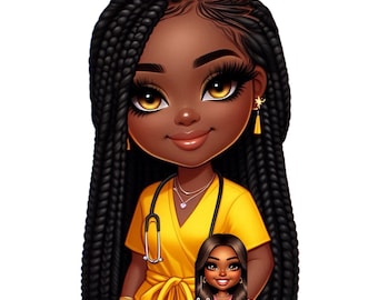 Nurse PNG Bundle: Customizable Clip Art for Canva