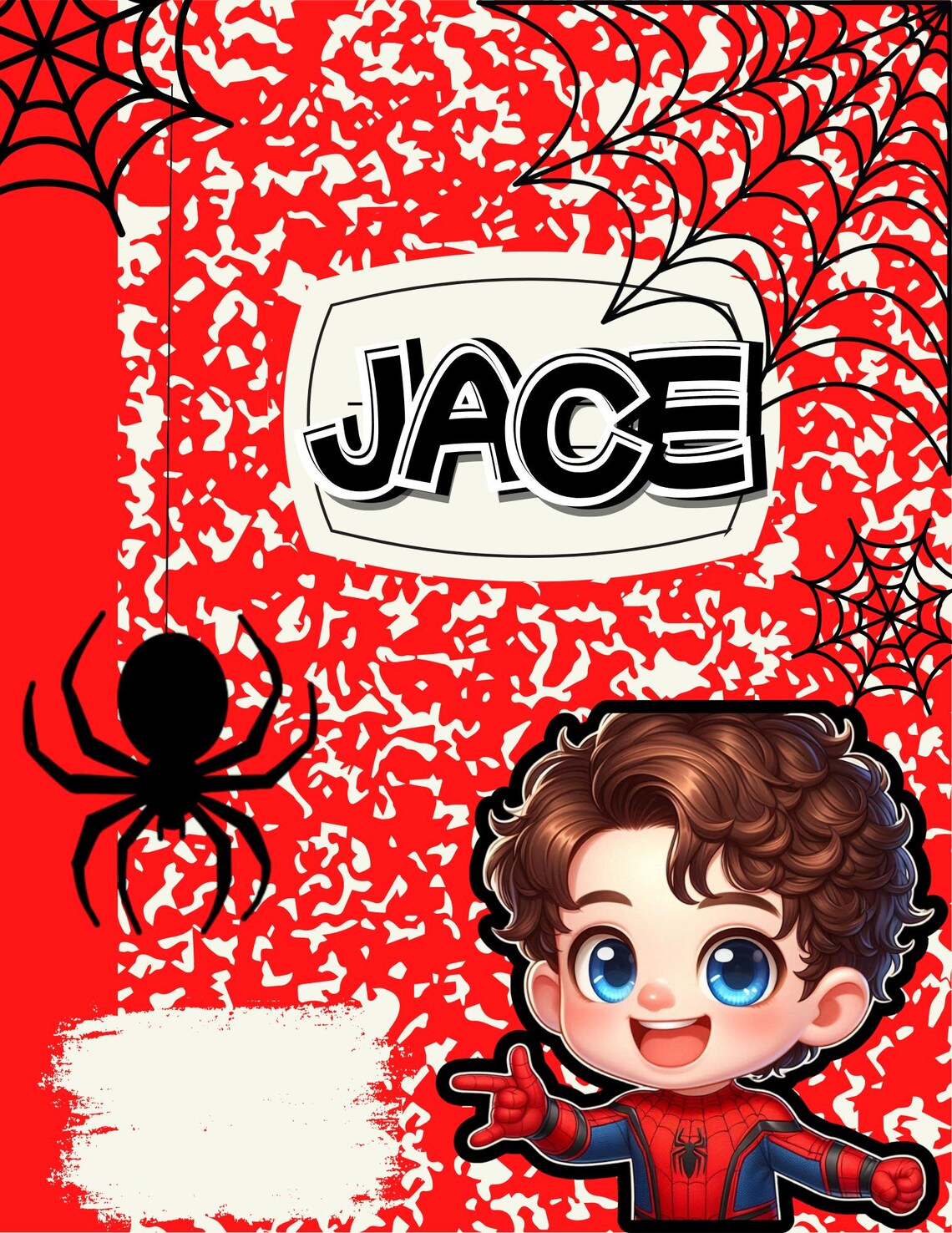 Composition Notebook Template Canva Pro Template Back to School Notebook Design/spiderman ...