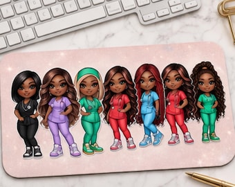 Black Chibi Nurse PNG Bundle: Nurses in Dunks