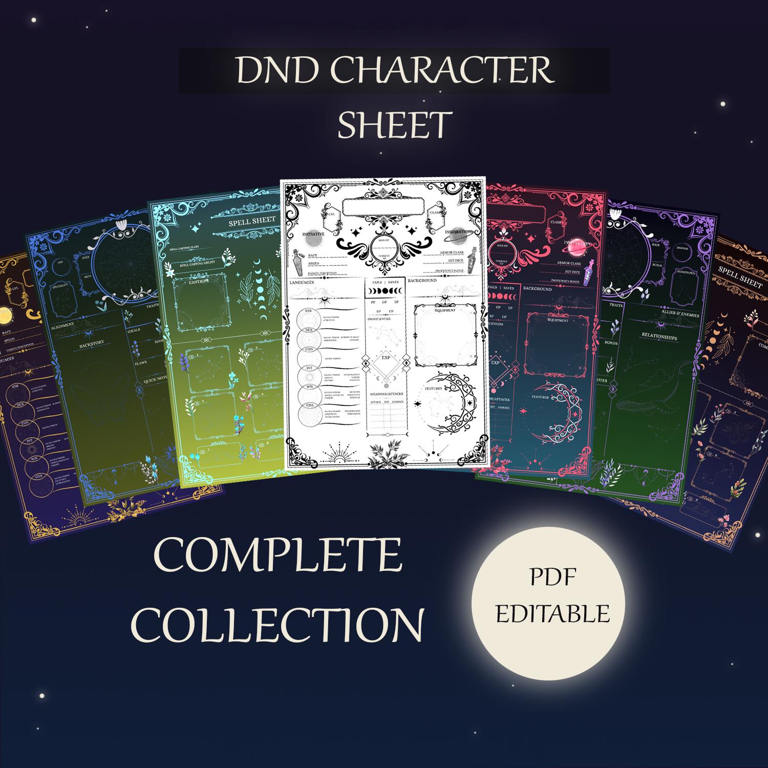 Dnd 5E Celestial Character Sheet - Complete RPG Bundle Printable ...