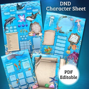 Underwater Ocean | Dnd 5E Character Sheet | Printable PDF | Digital ...