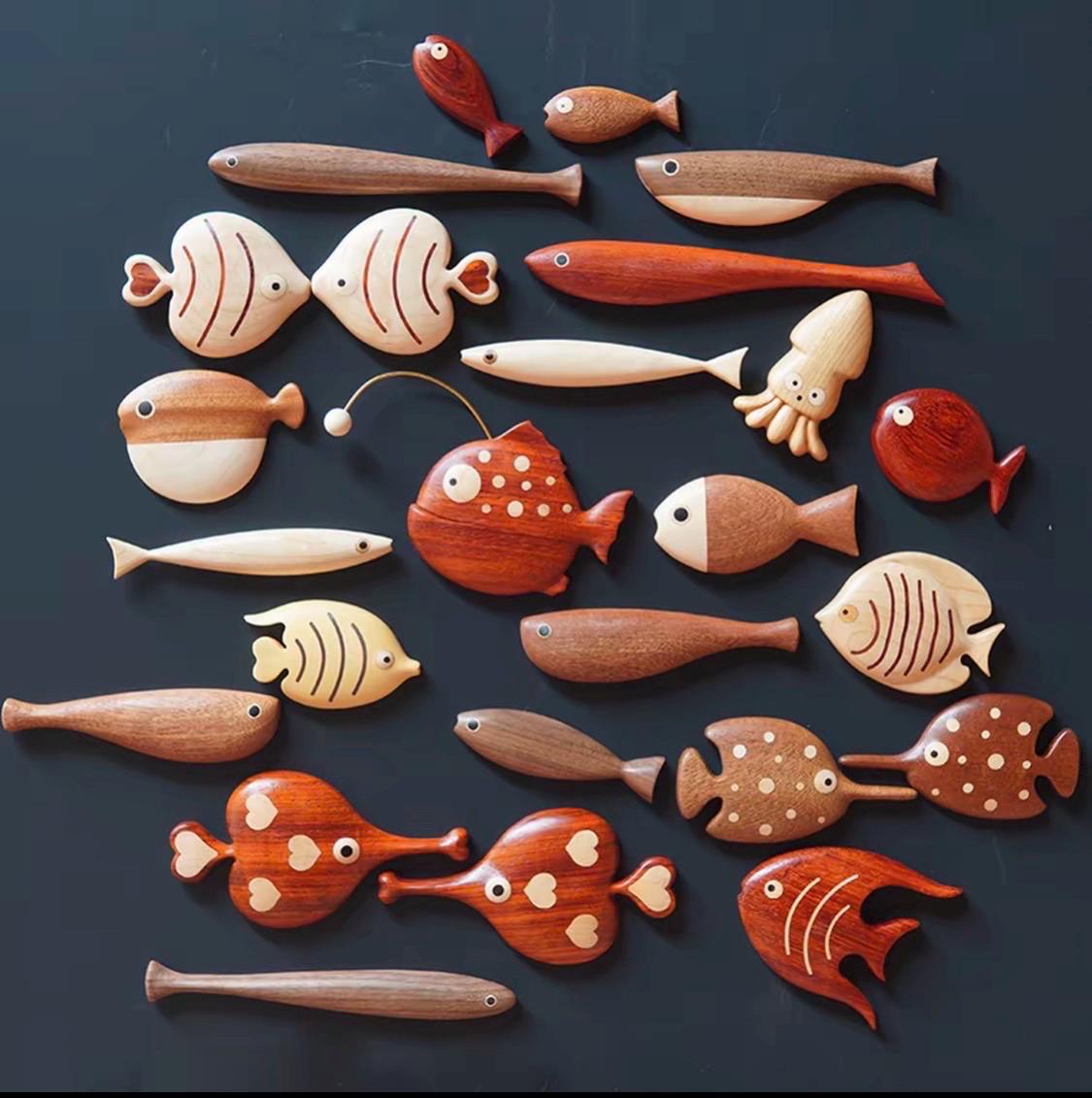 Fish wood carving - Etsy 日本