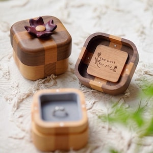 Scatola portagioie in legno personalizzata, con incisione personalizzata per la proposta di matrimonio e come ricordo del matrimonio.