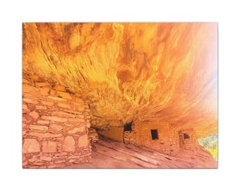 House of Fire Trail Canvas Print, Blanding Utah Matte Wall Art