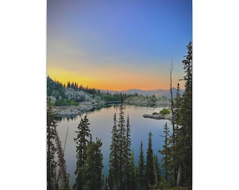 Sunset Lake Mary Canvas Print, Wasatch Mountains Utah