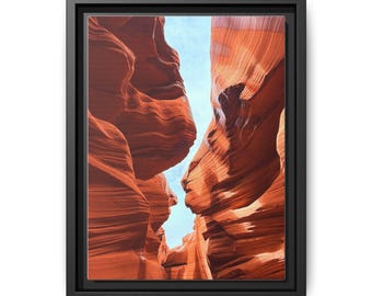Canvas Print, Lower Antelope Canyon with some rain - Matte Framed Wall Art Home Decor, Nature Landscape Photography, Desert Southwest