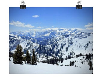 Snowbird Ski Print: Mineral Basin, Mt Timpanogas - Mountain Landscape Wall Art