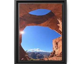 Bow Tie Arch Hike Canvas Print: Moab Utah Nature Decor