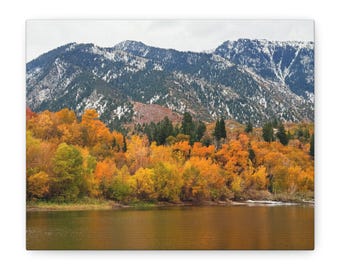 Fall Colors in Little Cottonwood Canyon, Utah  Autumn Landscape Photography Matte Canvas, Stretched, 1.25"