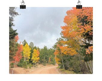 Fall Landscape Poster, Escalante Road Utah, Autumn Home Decor