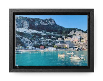 Amalfi Coast Canvas Print, Mediterranean Sea, Gallery Wrap