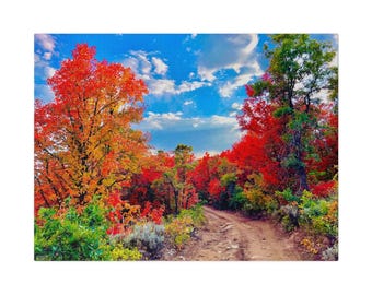 Autumn Mountain Canvas Print: Utah Fall Landscape Wall Art