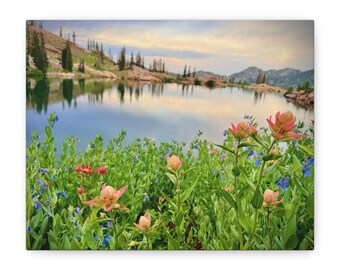 Wildflower Lake Photograph Matte Canvas