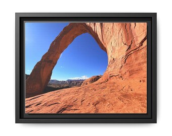 Corona Arch Moab Utah Framed Canvas Print: Southwest Landscape Art