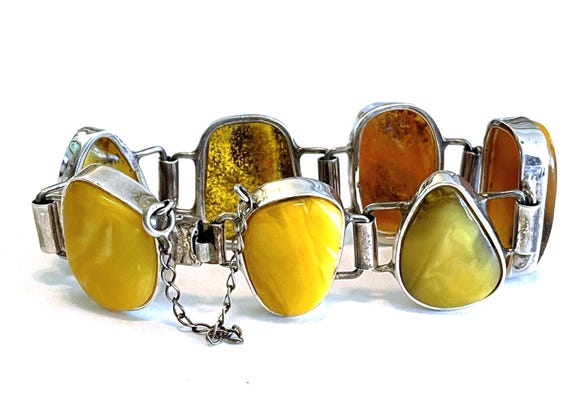 Baltic Amber Link Bracelet - image 1