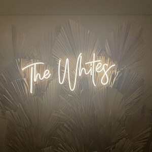Letreros de neón con nombre de familia / Letrero de luz LED de neón / Letreros de boda de neón hechos a mano personalizados / Decoración de arte de pared / Neón LED de boda / Luz de neón para dormitorio