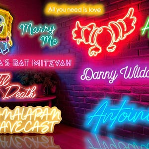 Neon Name Sign | LED Neon Signs | Neon Sign Custom Name | Light up Sign Bedroom Décor | Personalized LED Neon Sign | LED Sign Gifts for Kids