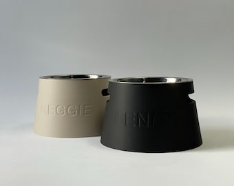 Personalized Elevated Dog Bowl Holder: Healthy Posture, 330 and 900ml Metal Bowl Included