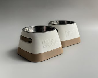 Personalized Elevated Dog Bowl Healthy Back, One 330ml Metal Bowl