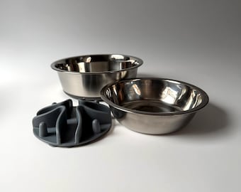 Stainless Steel Dog Bowl - 330/900ml ml Metal Pet Bowl
