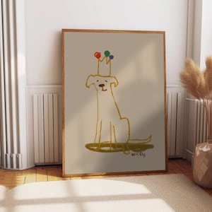 Custom Pet Portrait, Fun Dog Art, Unique Pet Illustration, Simple Pet Drawing, Fun Pet Art, Unique Cat Gift, Pet Art for Nursery, Dog Art