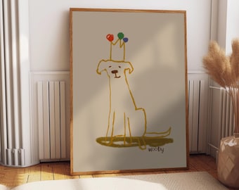 Custom Pet Portrait, Custom Pet Art Print, Unique Dog Portrait, Fun Dog Art, Simple Pet Poster, Minimalist Cat Art, Custom Dog Portrait