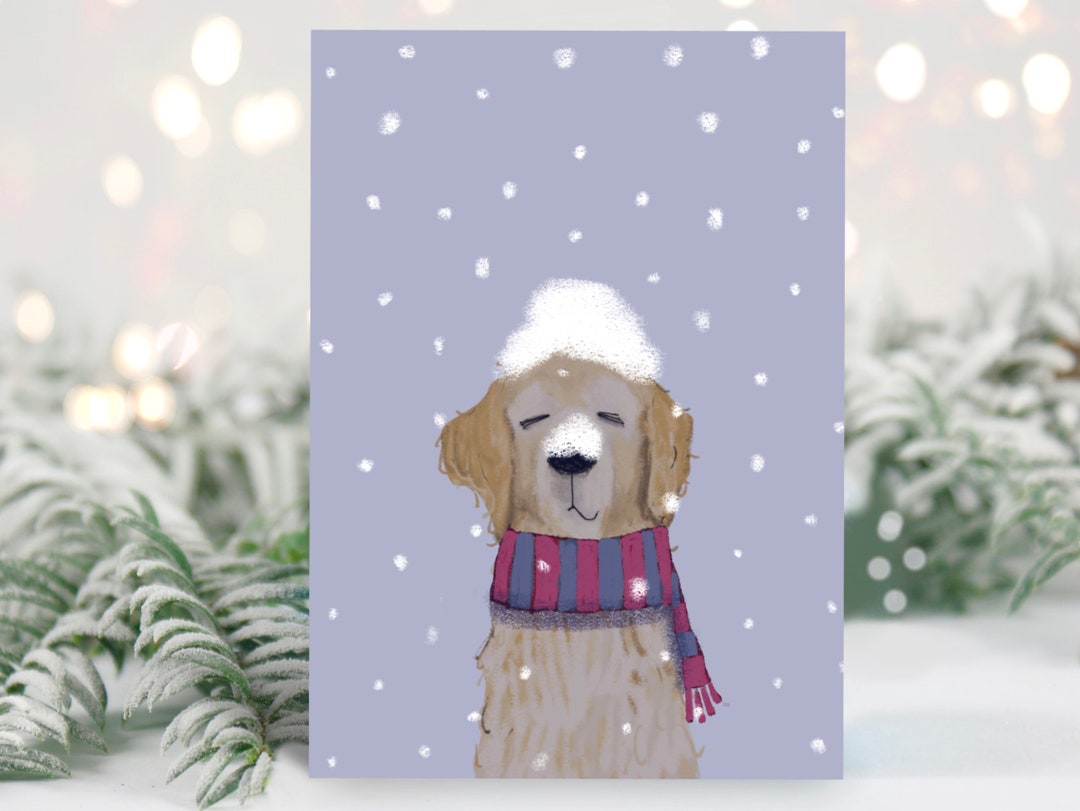 Golden Retriever Christmas Card Golden Retriever Christmas Etsy