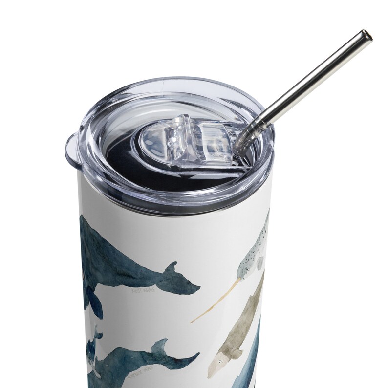 Whales Travel Thermal Tumbler, Scuba Diver Coffee Mug, Whales of the world Water Bottle, Ocean Lover Gift, Whale Lover Gift, Fun Whale Mug, image 4