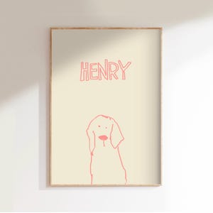 Simple Pet Portrait, Modern Dog Art, Custom Pet Art, Unique Cat Gift, Gift for Dog Mom, Gift for Cat Lover, Fun Pet Portrait, Cool Pet Art