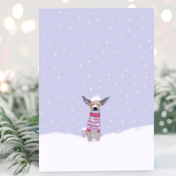 Chihuahua Christmas Card, Custom Chihuahua Christmas Card, Chihuahua Holiday Card, Digital Dog Christmas Card, Chihuahua Holiday Card