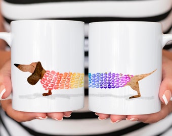 Taza de perro salchicha, regalo divertido de perro salchicha, taza de doxie adorable, taza de café de perro doxie adorable, taza de café de perro salchicha acogedora, regalo divertido de perro salchicha