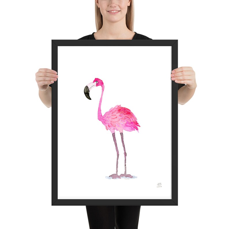 Flamingo Bird Art Poster for Nursery or Childs Room Flamingo Art Print for bird lovers