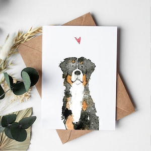 Berner Sennenhund Valentinstag, Berner Sennenhund Karte, Grußkarte, Beileid, Haustier Verlust Geschenk, Jahrestag, Valentinstag, Valentinstag
