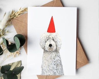 White Doodle Birthday Card, Doodle Dog Birthday Gift, White Labradoodle Birthday Card, Dog Dog Birthday Card, Doodle Lover Birthday Card