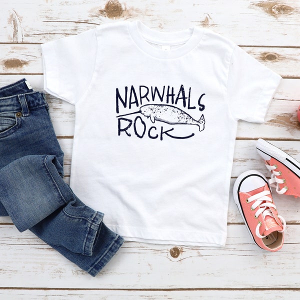 Kids Narwhal Shirt, Customizable Kids Ocean Shirt, Cute Narwhal Tshirt, Whale Sweatshirt, Unisex Kids Hoodie, Ocean Lover Gift, Fun Kid Gift