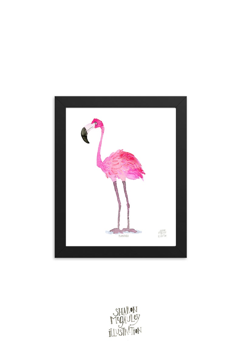 Flamingo Bird Art Poster for Nursery or Childs Room Flamingo Art Print for bird lovers