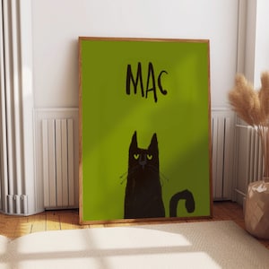 Custom Cat Portrait, Modern Dog Art, Fun Pet Portrait, Simple Pet Art, Personalized Pet Gift, Unique Dog Gift, Cat Lover Gift, Cool Dog Art